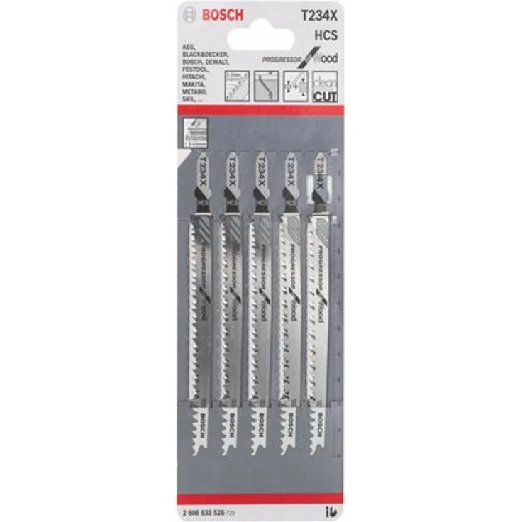 Bosch Pro Stichsägeblatt Progressor for Wood zum Sägen in Holz (5 Stück, T 234 X) – Bild 1