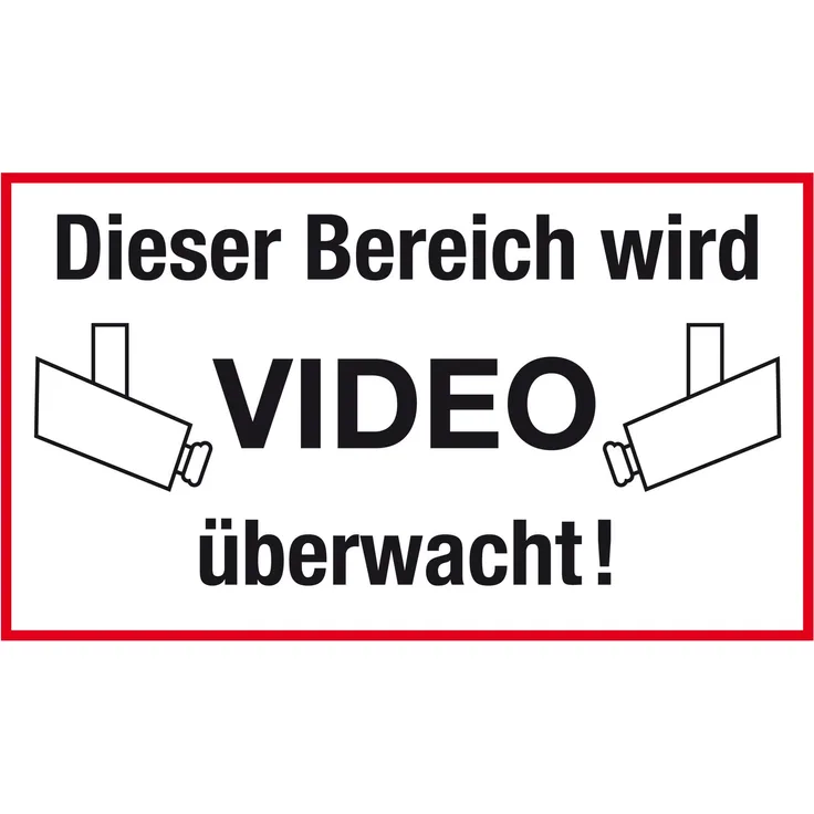 Metafranc Hinweisschild ''Dieser Bereich wird Video überwacht!'' - 250 x 150 mm - Beschilderung - Warnmarkierung - Sicherheitsmarkierung - Grundstückskennzeichnung - Gewerbekennzeichnung - 500210
