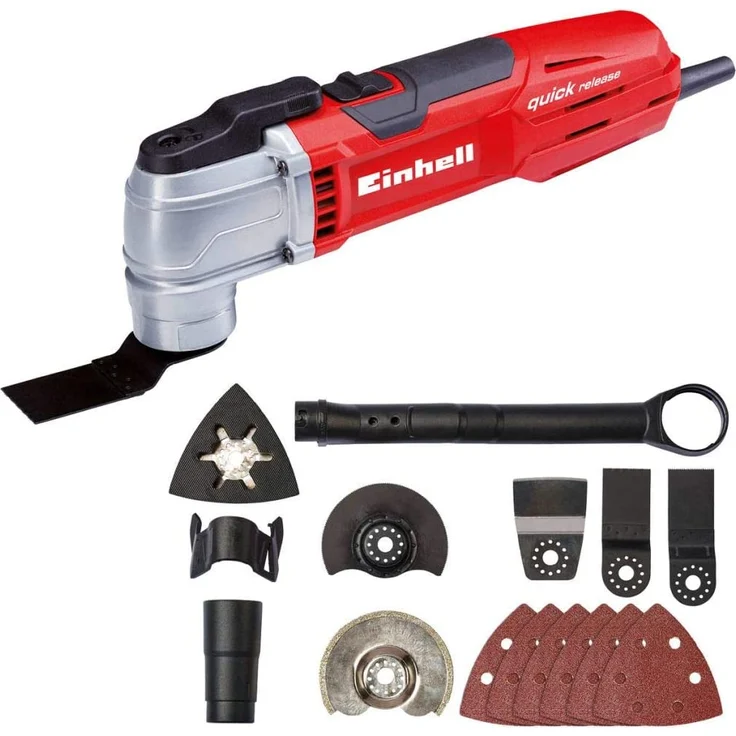Einhell Multifunktionswerkzeug TE-MG 300 EQ 300 W, Drehzahl- und Konstant-Elektronik, inkl. Sägeblattauswahl, Schleifpapiere, Schaber, Transportkoffer – Bild 1