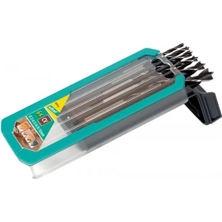 Wolfcraft 8635000 1 x Steinbohrer HM Sortiment 2-teilige Schiebebox Durchmesser 3-4-5-6-8-10 mm für Sekundär-platzierungen