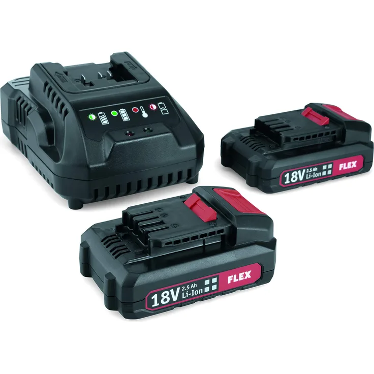 Flex 491357 P Akku-Pack Power 22 Q Set (Li-Ion, 18 V, 2,5 Ah, Schnellladegerät)