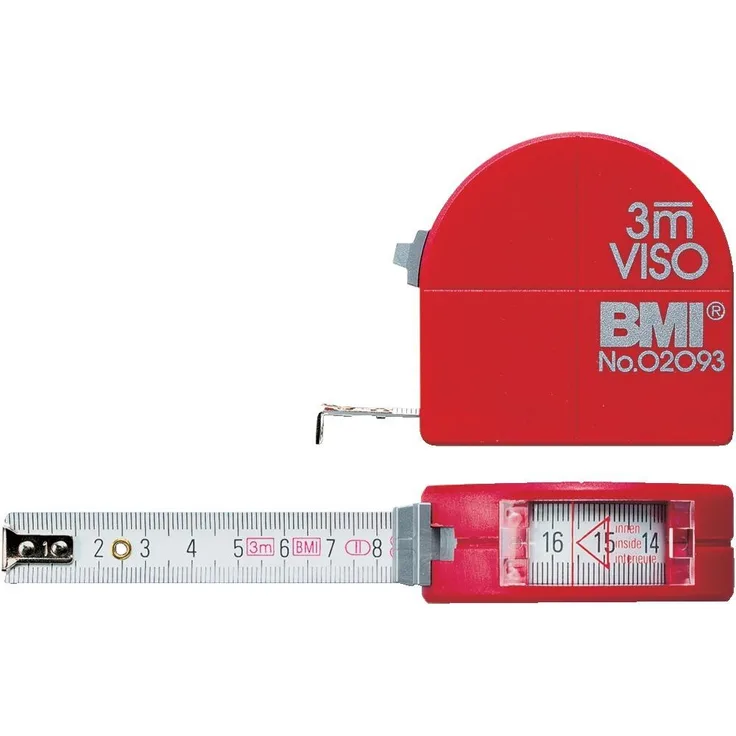 BMI 405341030 Taschenbandmass 3 m mit Sichtfenster und Zirkeldorn