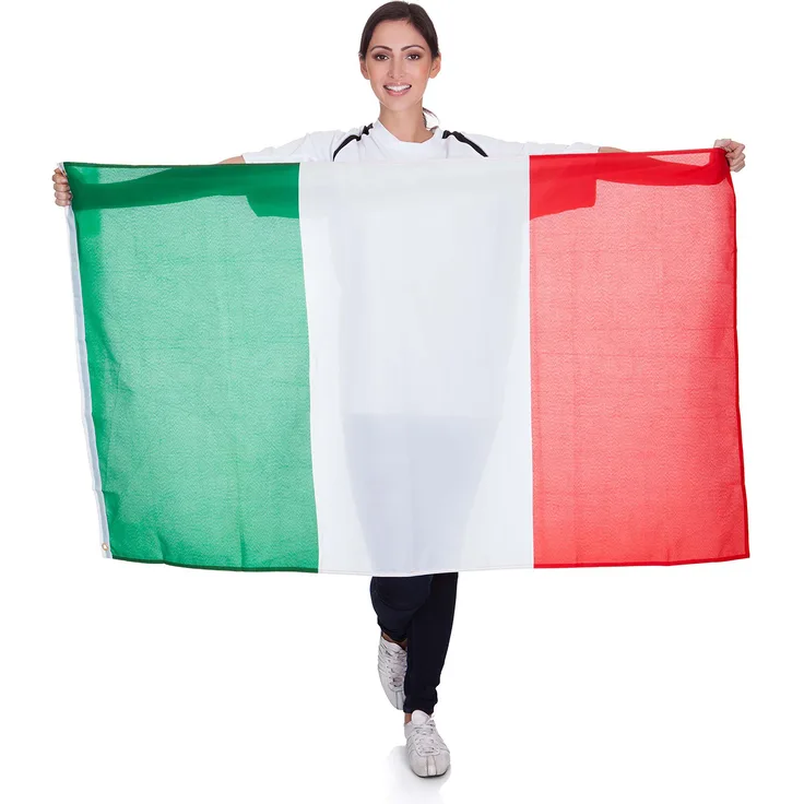 Flagge Italien aus Stoff, Grün-Weiß-Rot, 150 x 90 cm, 22016