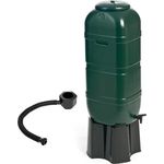 Strata Regentonnen-Set, 4-teiliger Standfuß und Regensammler, 100 L, Grün, 36 x 32 x 96 cm