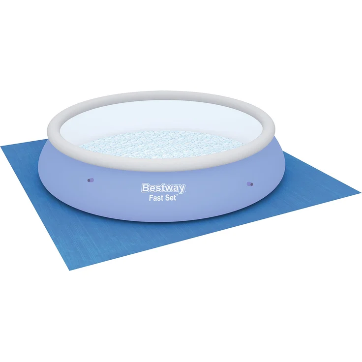 Bestway Flowclear quadratische Bodenplane 488 x 488 cm für Aufstellpools bis Ø 457 cm, blau – Bild 1