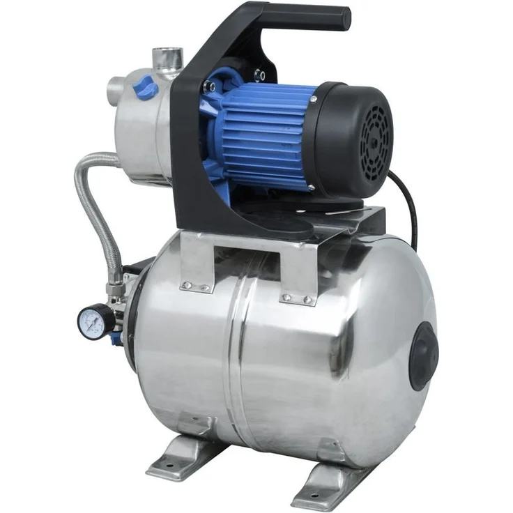 Güde 94637 HWW 1000E Hauswasserwerk (1000W, 3500l/h, Druckschalter, 19 l Edelstahltank, Förderhöhe 44M) Hauswasserpumpe 4,4 bar – Bild 1