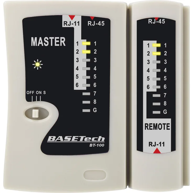 Basetech Kabeltester BT-100 Geeignet für RJ-45, RJ-11