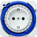 Theben 0260030 Timer 26 - analoge Zeitschaltuhr, Steckdosen Schaltuhr, Zeitprogrammstecker, weiß, bis zu 400 W LED Schaltleistung
