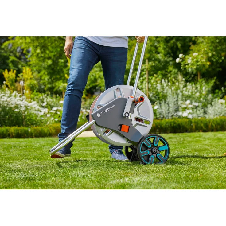 GARDENA Schlauchwagen CleverRoll M Easy Metall Set Schlauchwagen mit 60 m Kapazität, sehr standfest, stabile Schlauchführung, inklusive 25m (1/2'') Schlauch (18547-20) – Bild 5