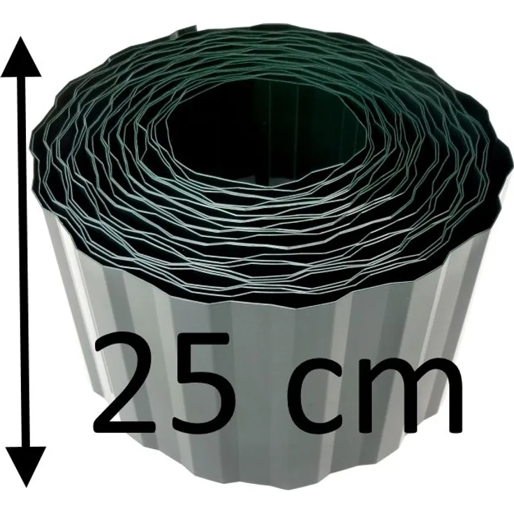 1 Rolle Rasenkante 9m x 25cm für 0,76€-m Beeteinfassung Beetumrandung Mähkante Palisade