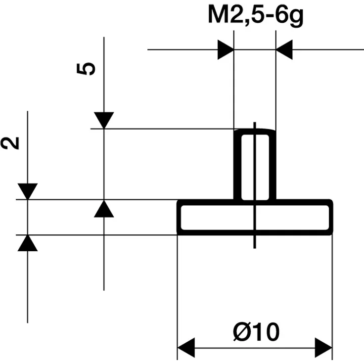 Messeins.D.30mm plan M2,5 STA z.Messuhren KÄFER