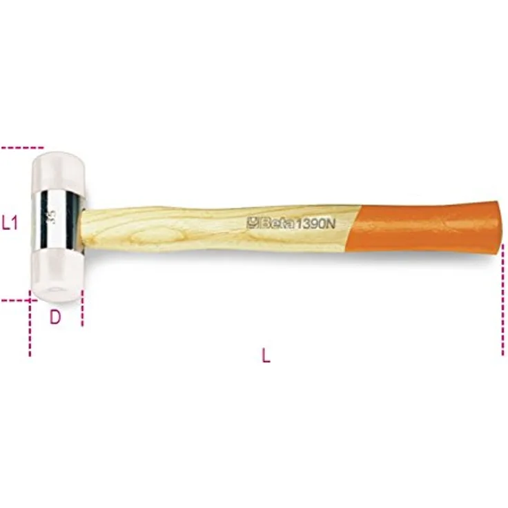 Beta-Werkzeuge 1390 N 35 Nylon Face Hammer Holz Schaft ? Schwarz-Orange