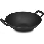 FireRocket Wok Ø 34cm Gusseisen Grill-Wok Cast Iron Pan Gusseisen für Gasgrill Kohlegrill Herd induktionsgeeignet