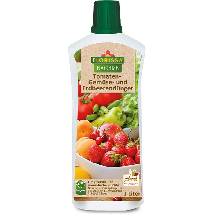 FLORISSA Tomaten Gemüse und Erdbeerendünger, 1 Liter – Bild 1