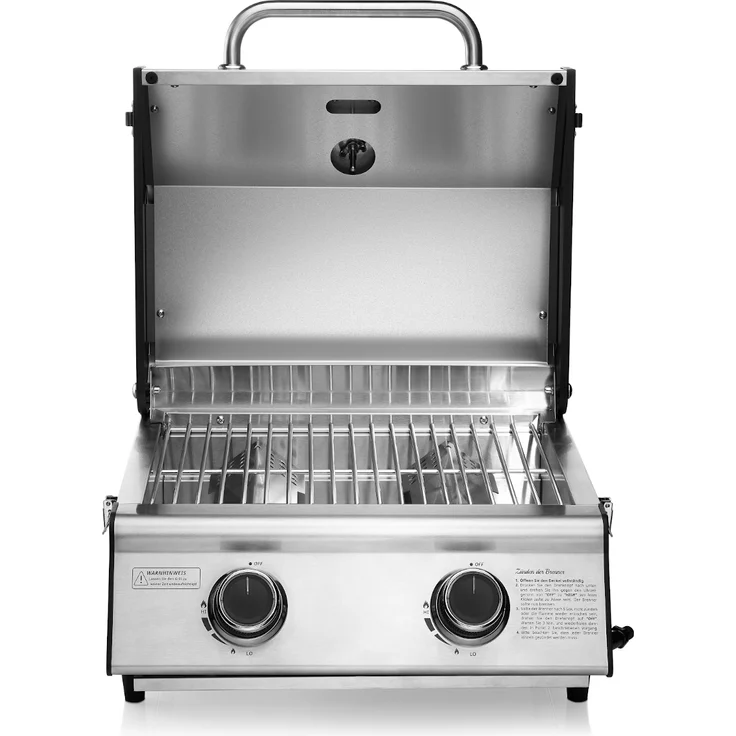 TAINO COMPACT 2.0 S Tischgrill 2 Brenner Gasgrill Edelstahl Kompakt Camping BBQ – Bild 4