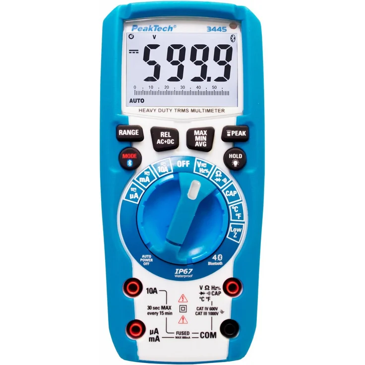 PeakTech 3445 - Multimeter digital 6000 Counts TRMS IP67 Bluetooth – Bild 1