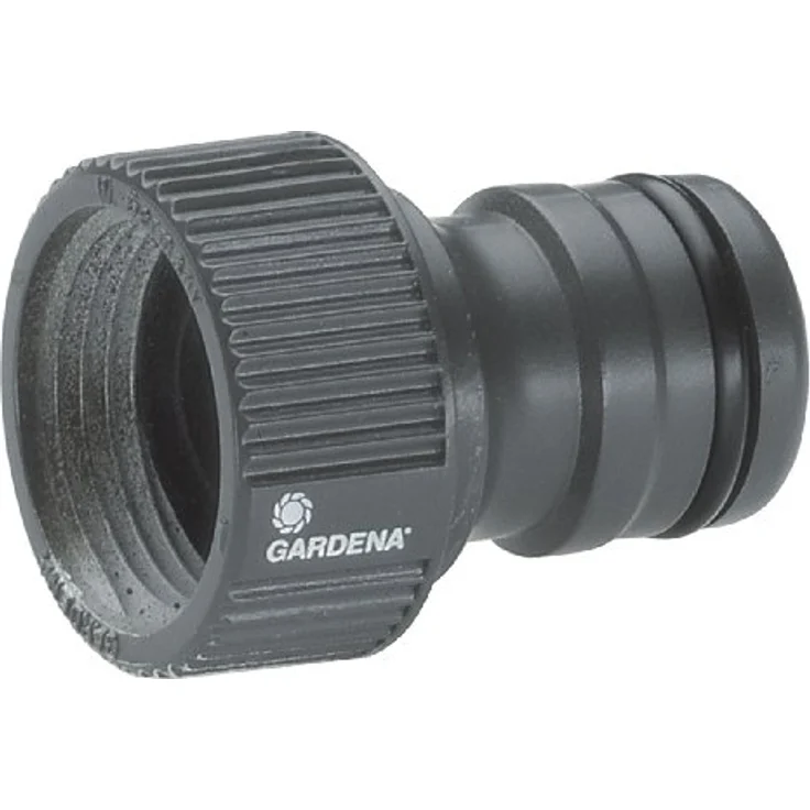 GARDENA Profi-System-Hahnstück: Hahnverbinder für Wasserhähne mit 26.5 mm (G 3-4 Zoll)-Gewinde, Hahnanschluss für höheren Wasserdurchfluss (2801-20) Bewässerungszubehör – Bild 1