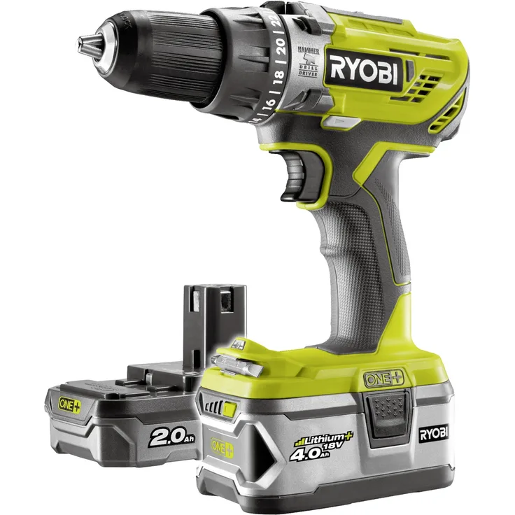 Ryobi Akku-Schlagbohrschrauber R18PD3-242S,18Volt,grün-schwarz,1x Li-Ionen
