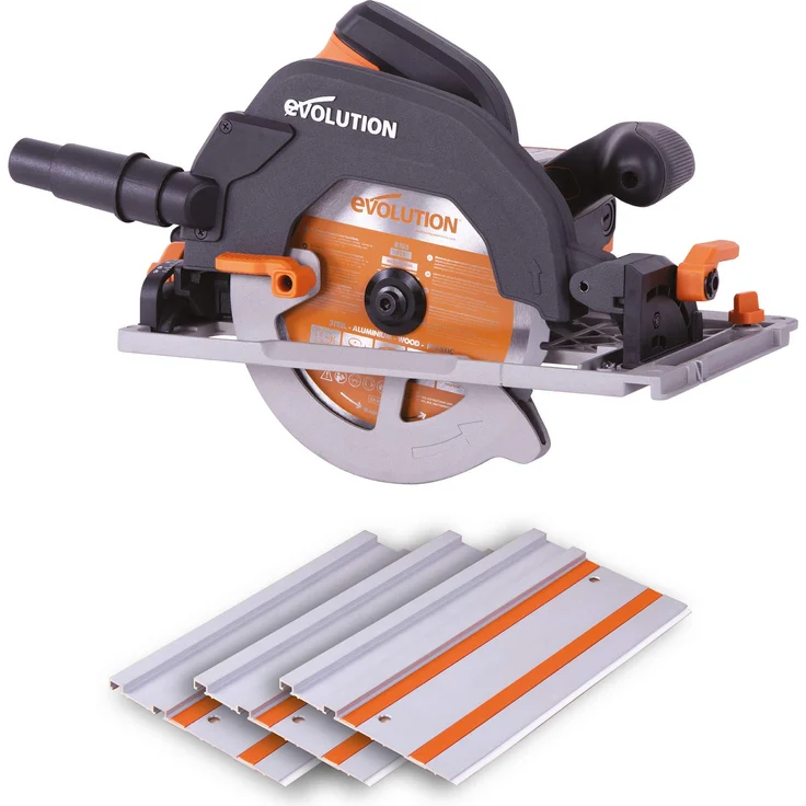 Evolution Power Tools R185CCSX Mehrzweck-Kreissäge kompatibel mit Führungsschienen (Kombi-Paket 1020 mm Schiene inbegriffen, 185 mm, 230 V) – Bild 1