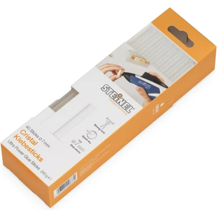 Steinel Klebesticks Cristal, 7 mm Durchmesser, 40 Sticks, 240g, universeller Schmelzkleber für klare Verbindungen – Bild 1