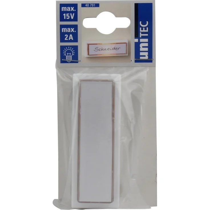 UNITEC 40791 Klingel-Taster, Aufputz mit Namenschild, beleuchtet, weiß – Bild 2