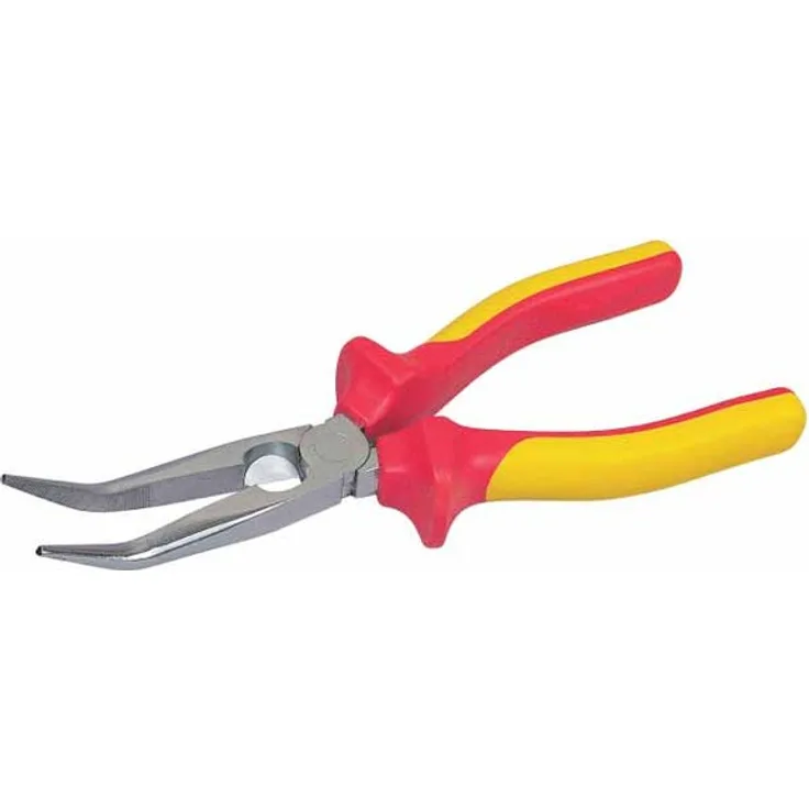 Stanley Maxsteel Telefonzange gebogen VDE (elastische Präzisionsspitzen, gezahnte Greifflächen) 0-84-008