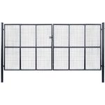 vidaXL Mesh-Gartentor verzinkter Stahl 400 x 200 cm grau