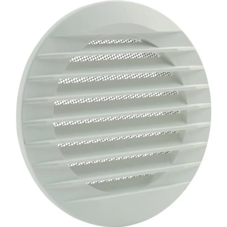 Marley Lüftungsgitter 140 x 100 mm rund, mit Fliegengitter, weiß