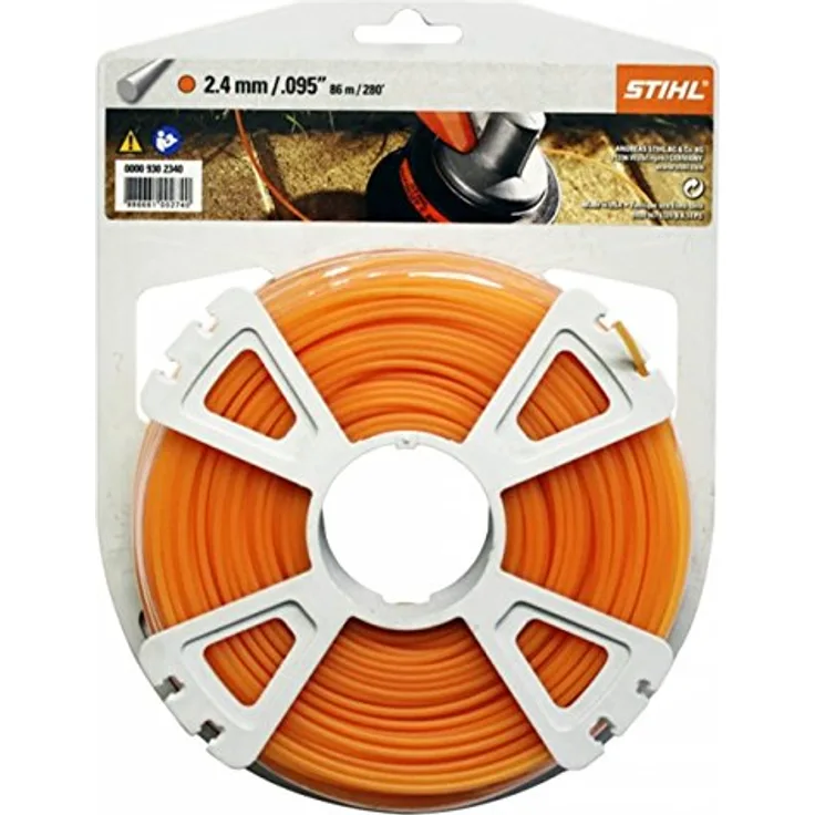 Stihl 00009302340 Polyamid-Kunststoff-Mähfaden, Orange 2.4 mm x 83 m
