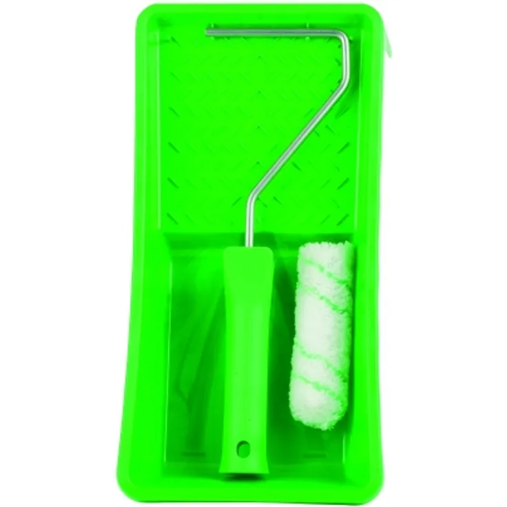Mako PREMIUM Lasurroller -Set Mikrofaser extra kurz 10cm mit Farbwanne 15 x 30 cm