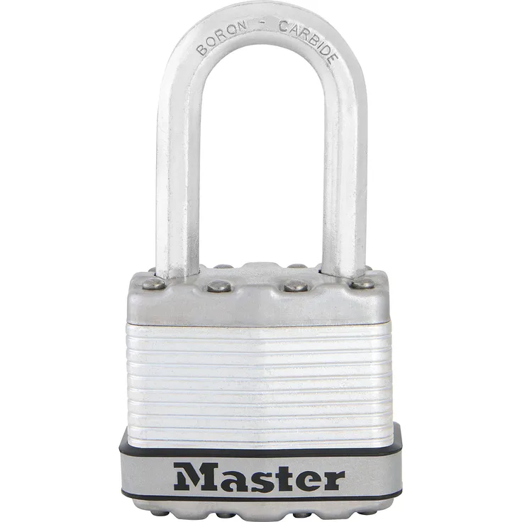 MASTER LOCK Hochsicherheits Vorhängeschloss [Schloss mit Schlüssel] [Laminiertem Stahl] [Wetterfest] [Medium Bügel] M1EURDLF - Ideal für Lagerräume, Lagerschuppen, Garagen, Zäune
