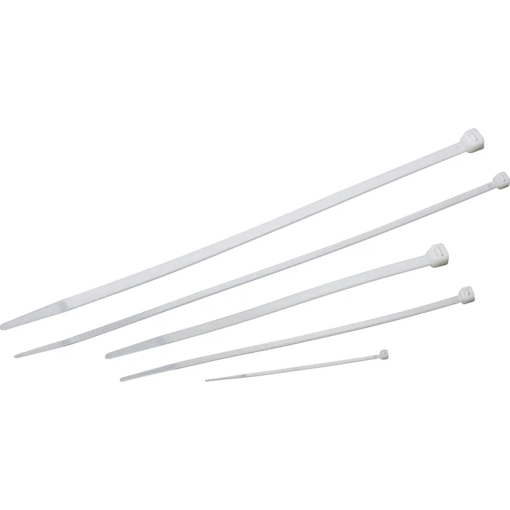 Meister Kabelbinder-Sortiment 250-teilig - weiß - Verschiedene Größen - 100 - 200 - 300 mm - Stabiles Nylon - UV-Beständig - Kabelbinder-Set für Bündelgut - Kabelverbinder - 7452470