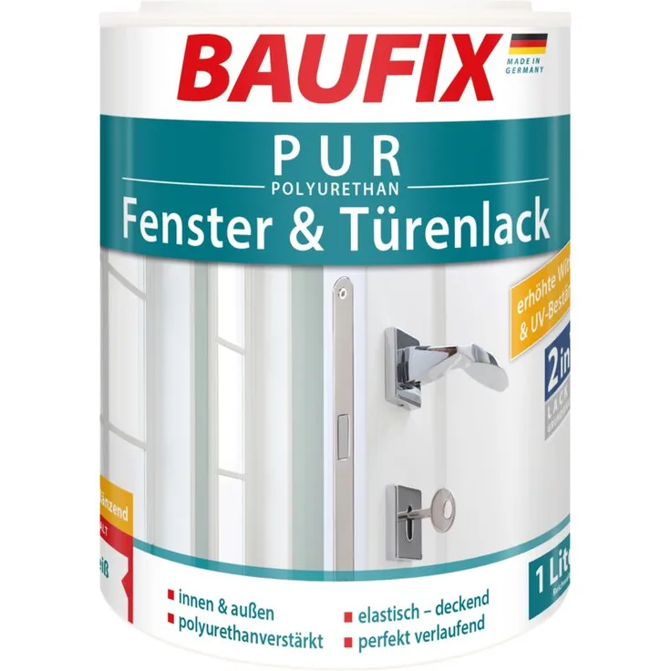 BAUFIX PUR Fenster- & Türenlack weiß seidenglänzend