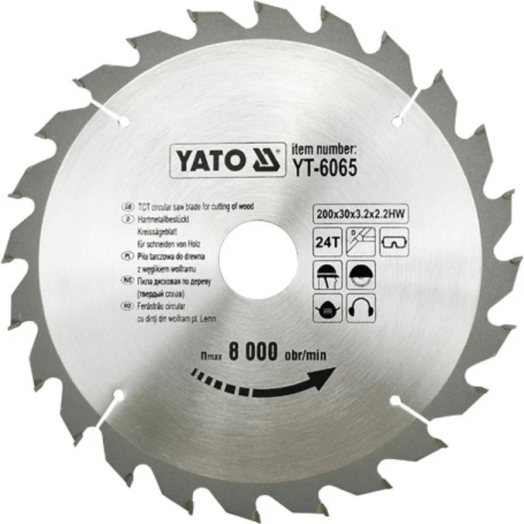 YATO Profi HM Kreissägeblatt 205x18 24T YT-6066