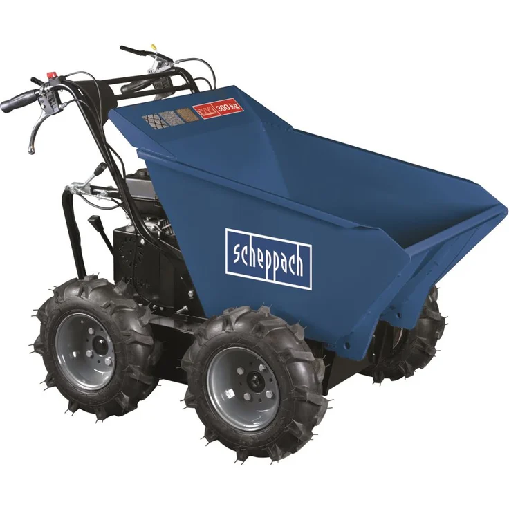 Scheppach Benzin Dumper DP3000 Motorschubkarre | 300kg Traglast | 5,6 PS | 3-Vorwärts-/1-Rückwärtsgang | Allradantrieb | Muldenkipper Mini Motor-Schubkarre Mini-Raupe – Bild 1