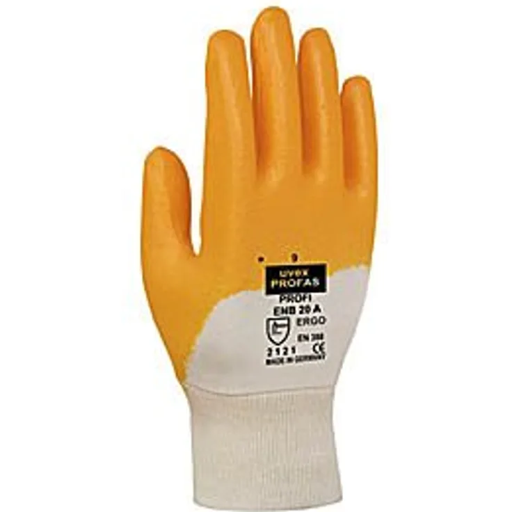 Uvex 60148 10 Profi Ergo enb20 Sicherheit Handschuh, Größe: 10, weiß, orange