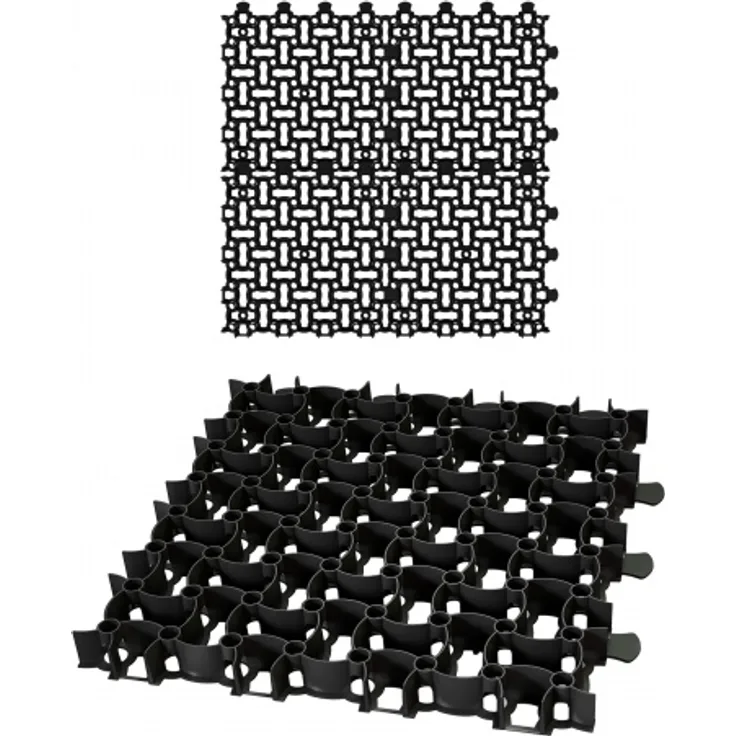 4x Rasengitter Paddockplatte SCHWARZ 50x50 cm Reitplatzmatten Rasenmatten Rasenw