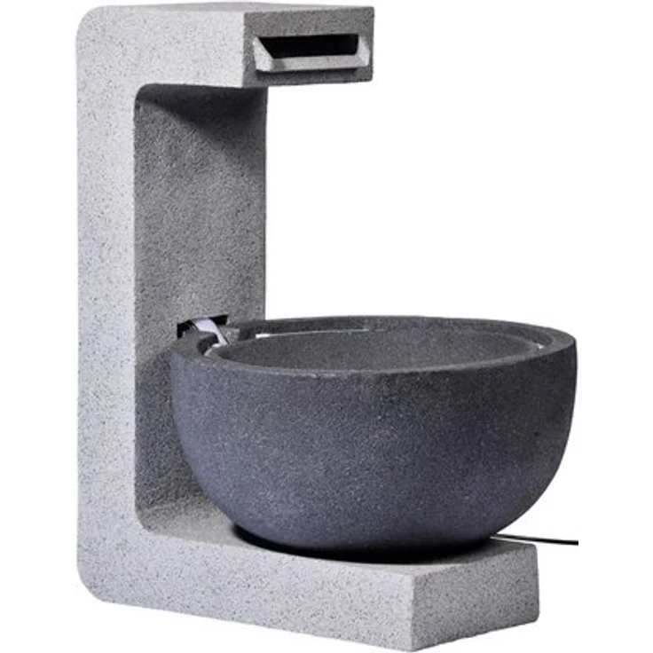 dobar Großer Design-Gartenbrunnen mit runder Schale 52 cm x 44 cm x 65 cm