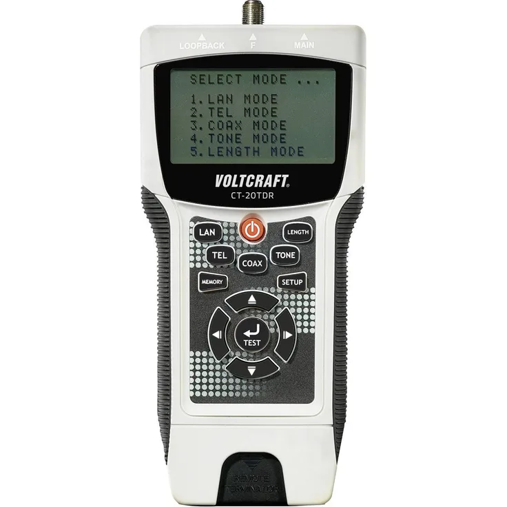 VOLTCRAFT Kabeltester CT-20TDR Geeignet für geschirmte-ungeschirmte Kabel, CAT3, CAT4, CAT5, CAT5E, CAT6, Coax