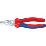KNIPEX 03 02 200 Kombizange mit Mehrkomponenten-Hüllen schwarz atramentiert 200 mm