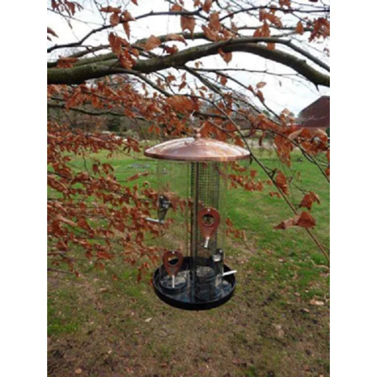 Vogelfuttersäule TRIO, Kupfer, Futtersäule für Wildvögel