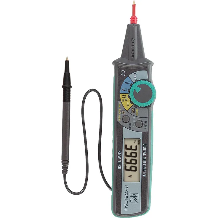 Kyoritsu KEW 1030 Digital-Multimeter Stift für Maßnahmen von Spannungen AC-DC, Widerstand, Kontinuität, bicolor Diode, Kapazität,-, grau