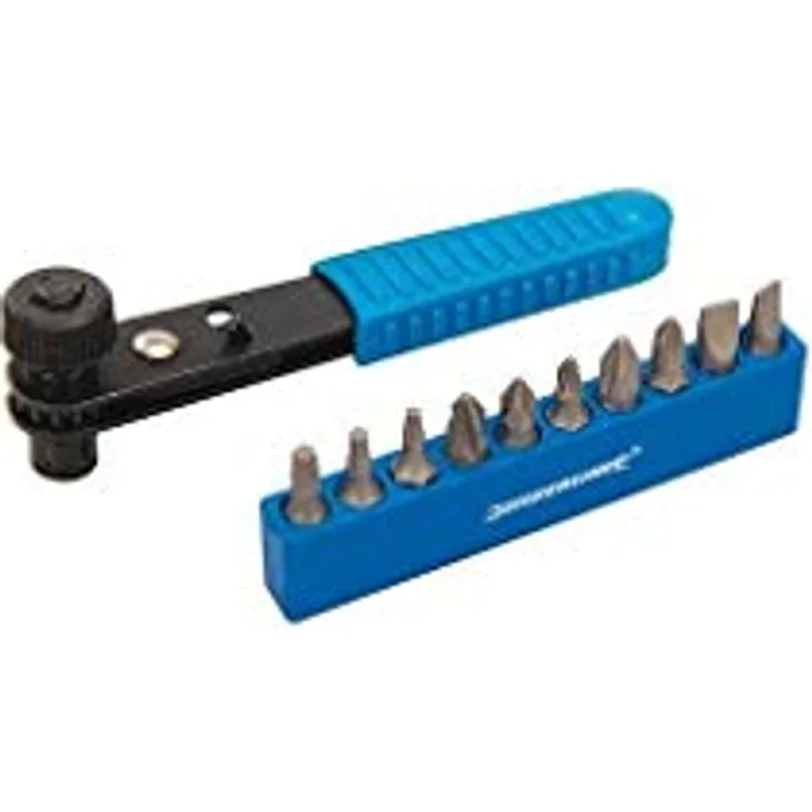 Silverline 404706 Ratchet Screwdriver 11pce Offset Ratschen-Schraubendreher-Set, 11-tlg, schwarz-blau