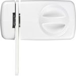 ABUS Türzusatzschloss 7030 mit Sperrbügel und Drehknauf, von Außen auf- und abschließbar, Zusatzsicherung für Haustüren, weiß, 53276