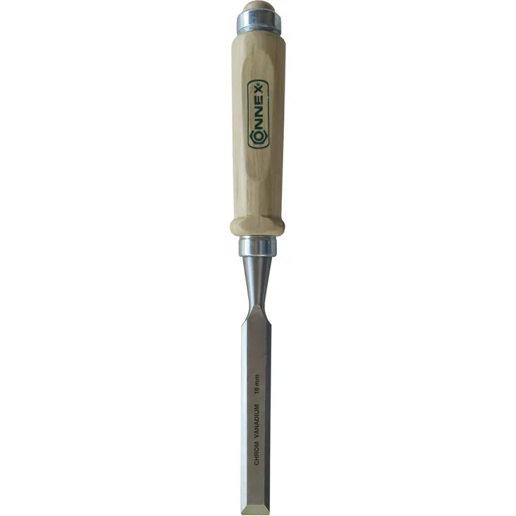 Connex COX861016 Stechbeitel mit Ulmer Heft aus Weißbuche und Chrom-Vanadium-Klinge mit Seitenfase, Breite 16 mm