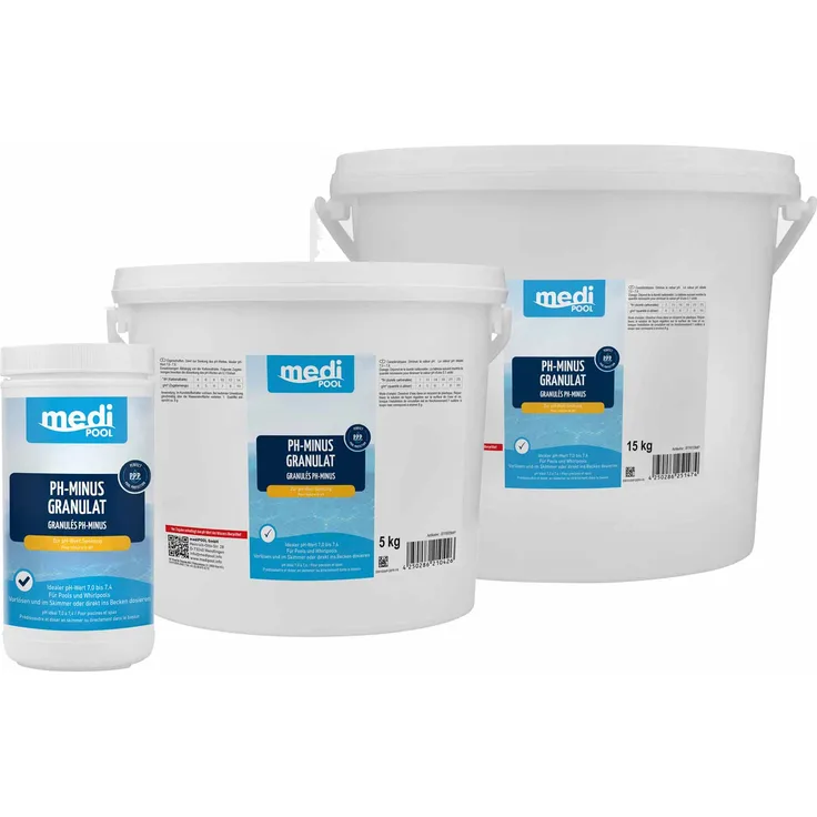 MediPool pH-Minus Granulat, pH Senker, Regulator, Wasserpflege, Granulat für den Pool 1,5 kg