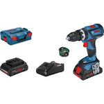 Bosch Professional 18V System Akku-Schlagbohrschrauber GSB 18V-60 C (max. Drehmoment (weich-hart): 31-60 Nm,inkl. Connectivity-Modul,2x4.0 Ah ProCore Akku,Ladegerät GAL 18 V-40,in L-BOXX)