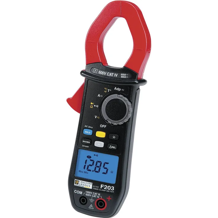 Chauvin Arnoux F203 Stromzange, Hand-Multimeter digital CAT III 1000 V, CAT IV 600V Anzeige Counts: 6000