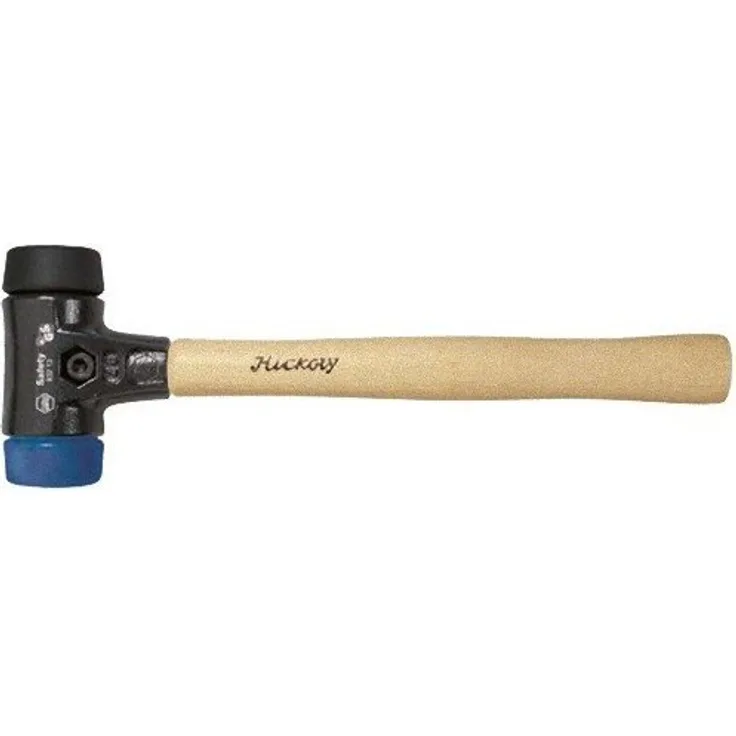 Wiha Safety Schonhammer - Hammer mit Härtegrad 1 - blau, schwarz - Kunststoffhammer rund, Gewicht 1100 g, Länge 360 mm, Ø 50 mm