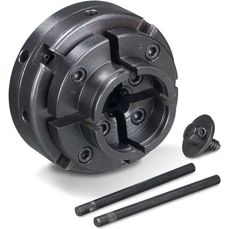 Holzstar Vier-Backenfutter (für Drechselbank, Spannbereich außen 51-78 mm - innen: 40-63 mm, mit Schraubeinsatz), 5931021